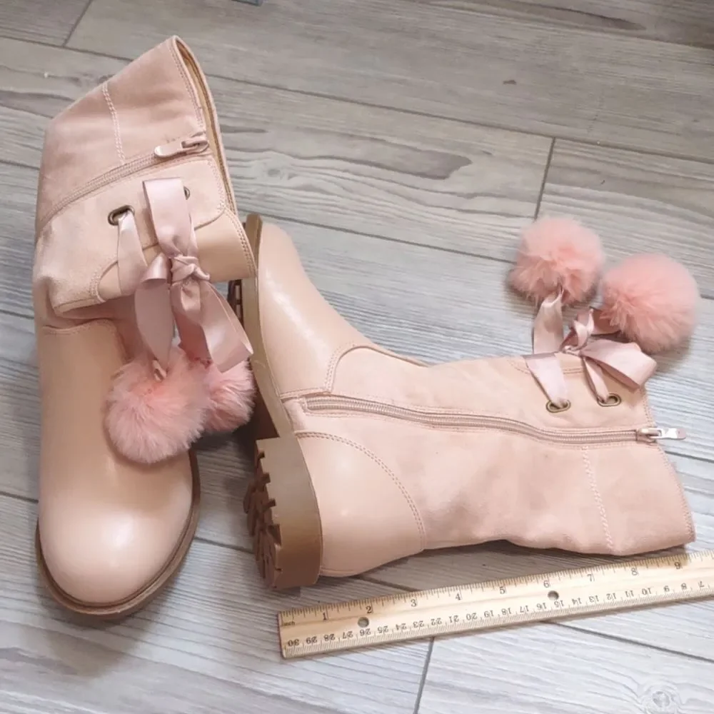(78-2363)   COUTGO / ZBY Girls Mid Calf Boots Sz 4